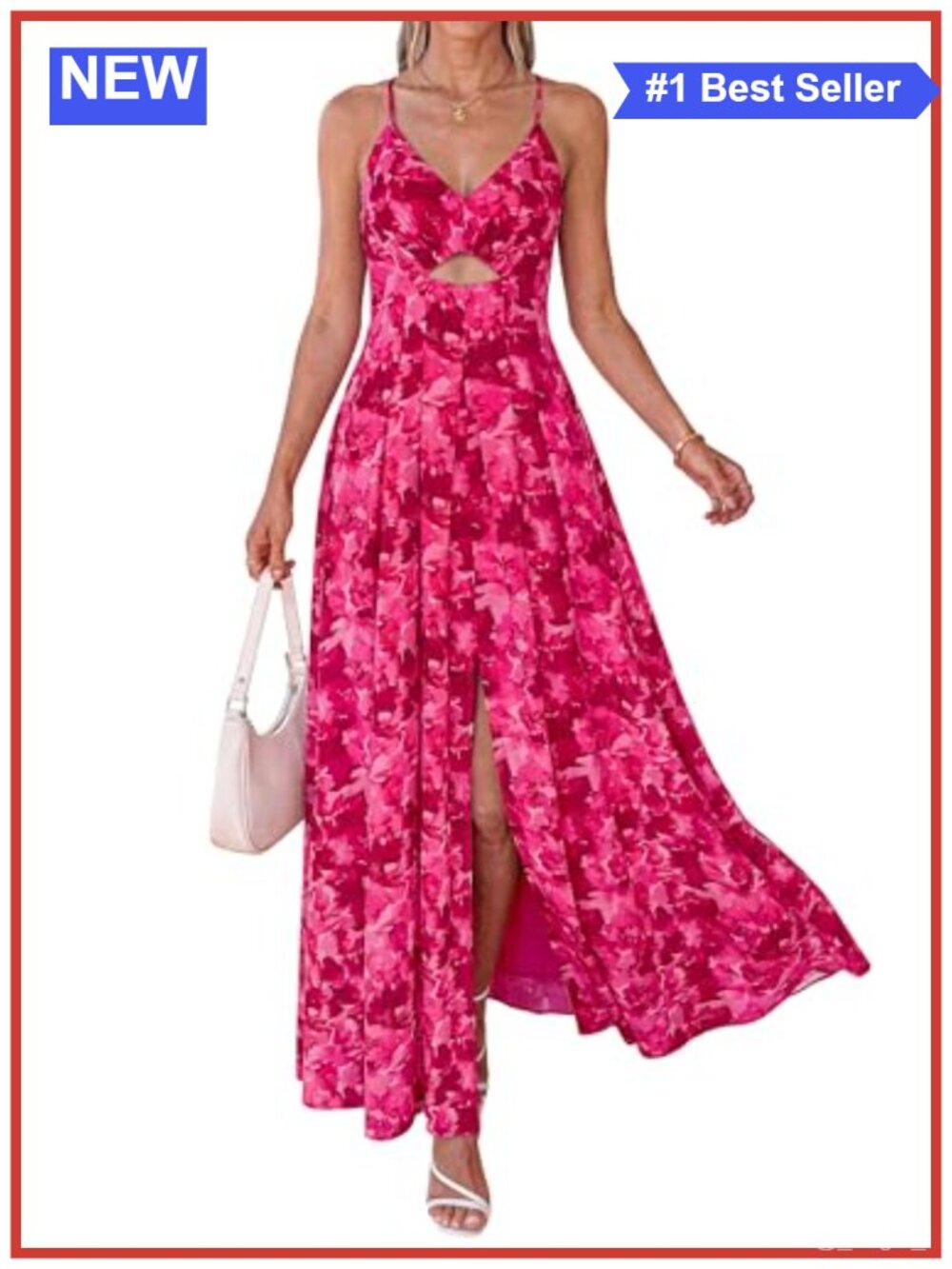 Floral Spaghetti Strap Smocked Cutout Maxi Dress Boho Beach Vacation Resort Wear